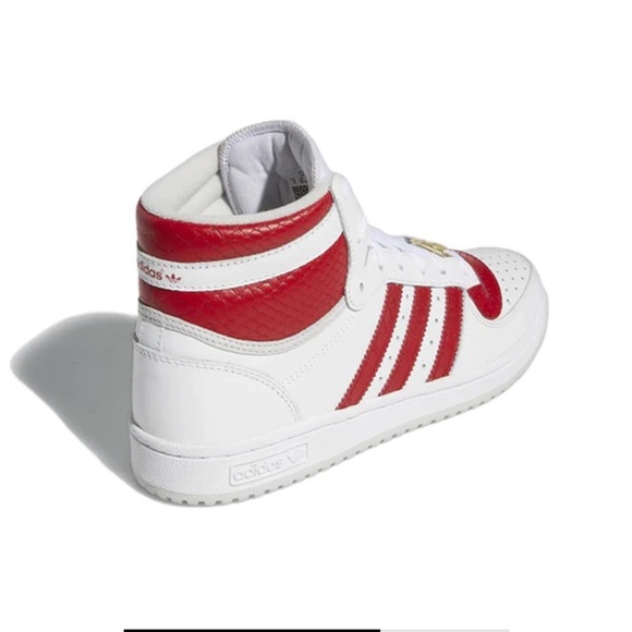 NWT Adidas Top Ten RB White Scarlet Red Leather Athletic Shoes women’s - Picture 4 of 6